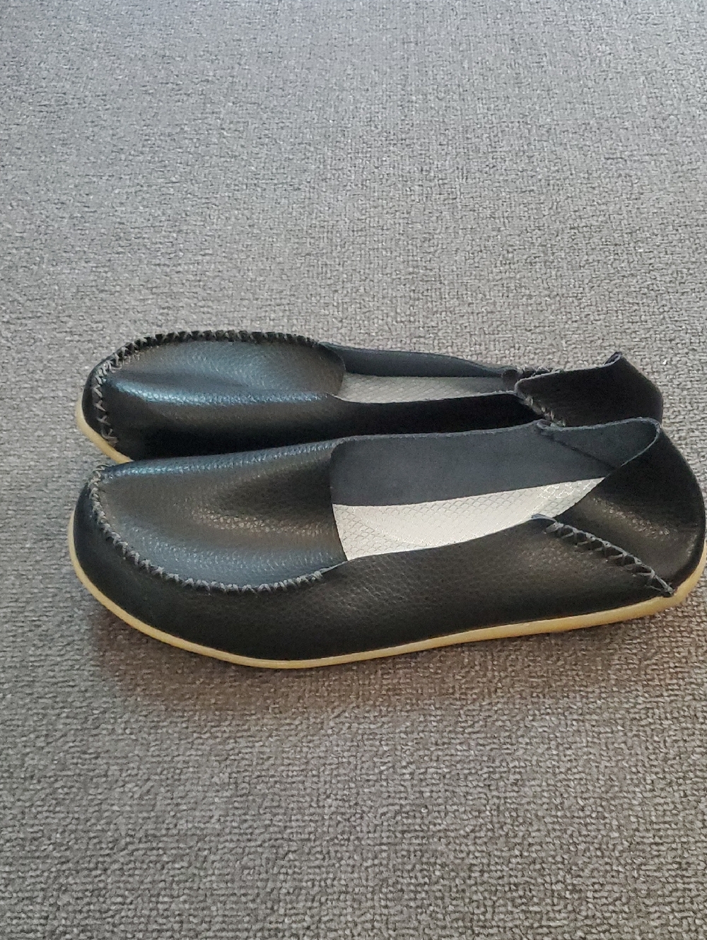 New Black Slip-On Leather Like Lady's Loafer size 43 (US 10)